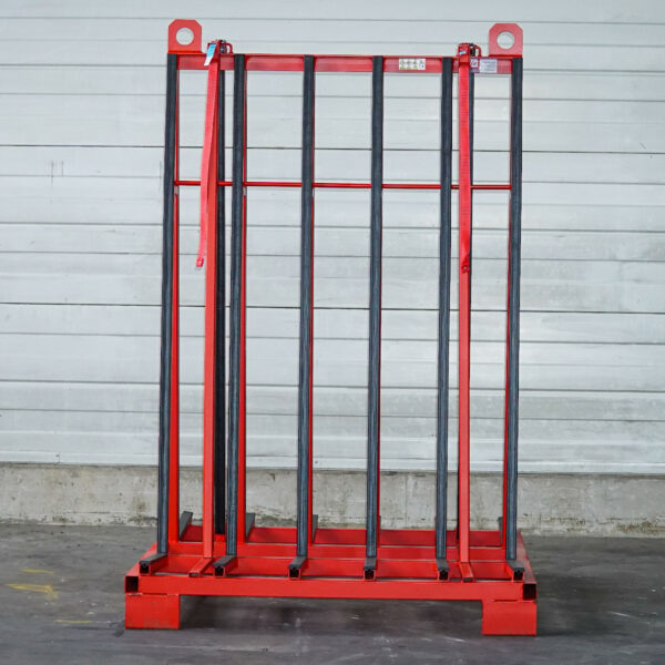Little Bull glass transport rack in front view